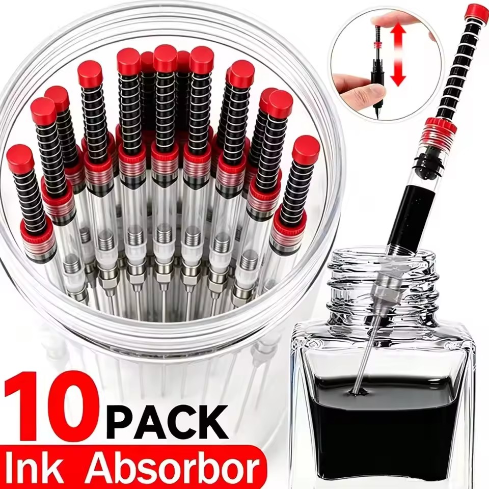 Scrapbooking - 1-10個入り 万年筆用インク注入器 シリンジ 吸引器 ツール 吸引ピペット