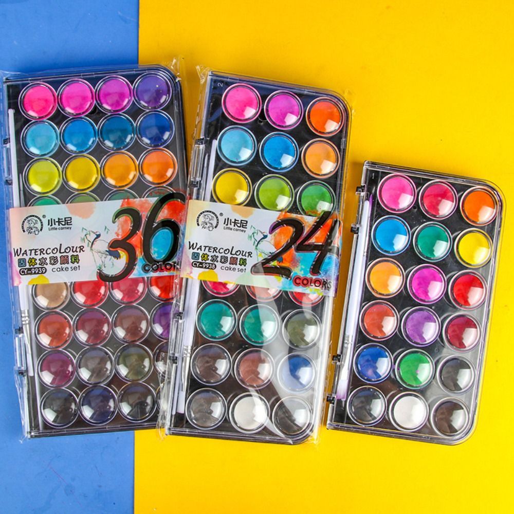 単色水彩絵の具セット,学生用,メタリックグリッター,プラスチ - Watercolor Paint Set Solid Pigment のレビューと価格