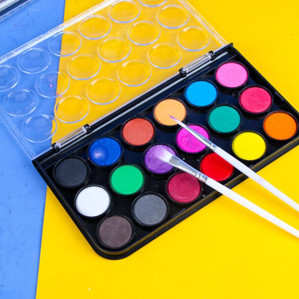 単色水彩絵の具セット,学生用,メタリックグリッター,プラスチ - Watercolor Paint Set Solid Pigment のレビューと価格