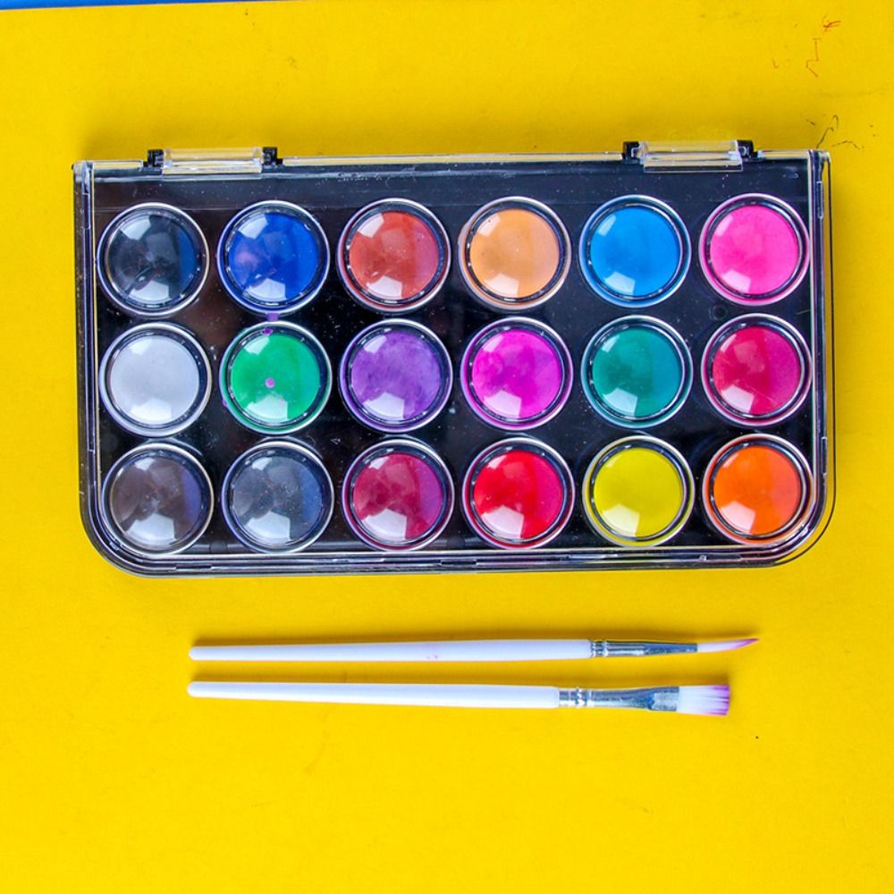 単色水彩絵の具セット,学生用,メタリックグリッター,プラスチ - Watercolor Paint Set Solid Pigment のレビューと価格