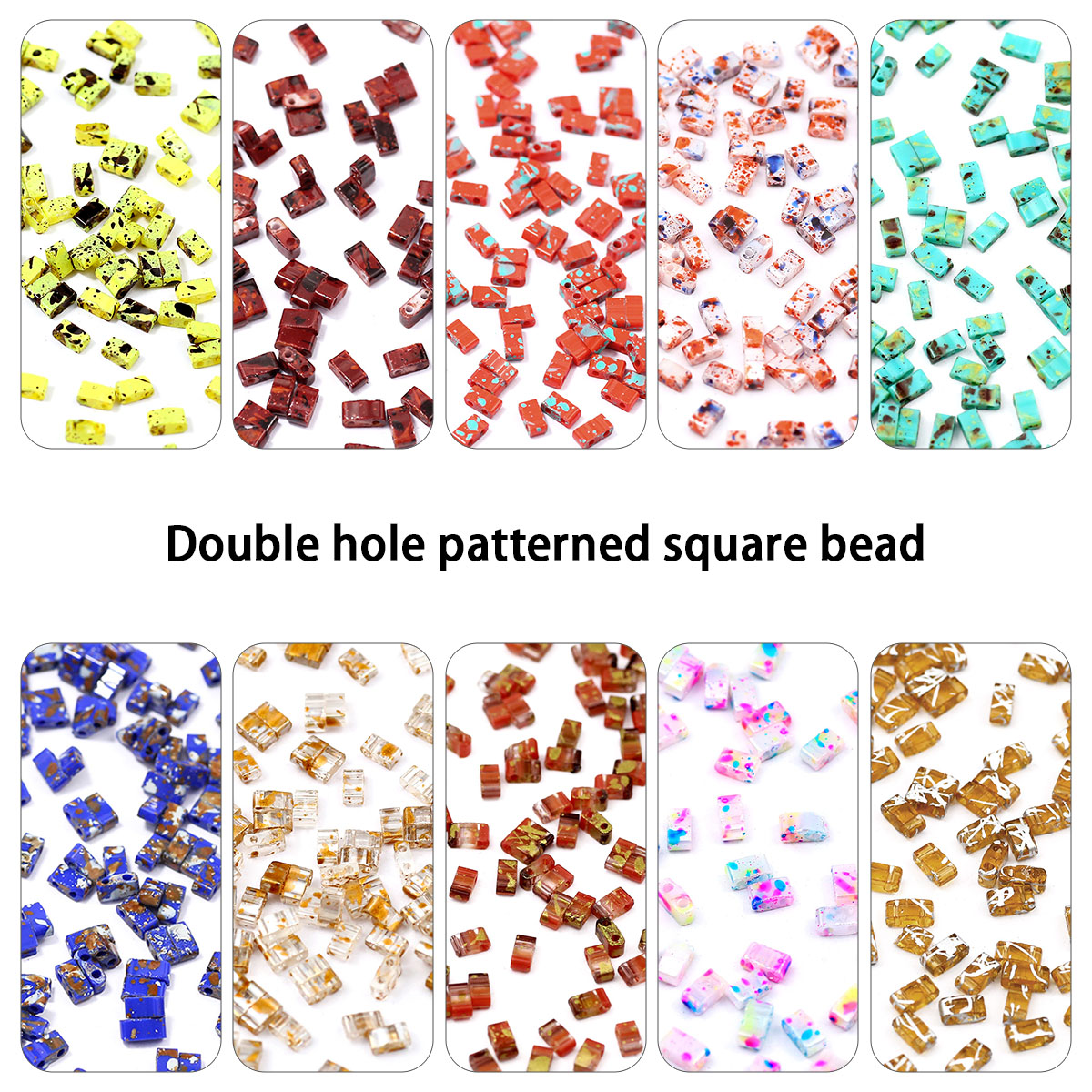 5 × 2 ミリメートルピカソカラーダブル穴ガラスティラビー - Glass Seed Beads 2Mm Jewelry Making のレビューと価格