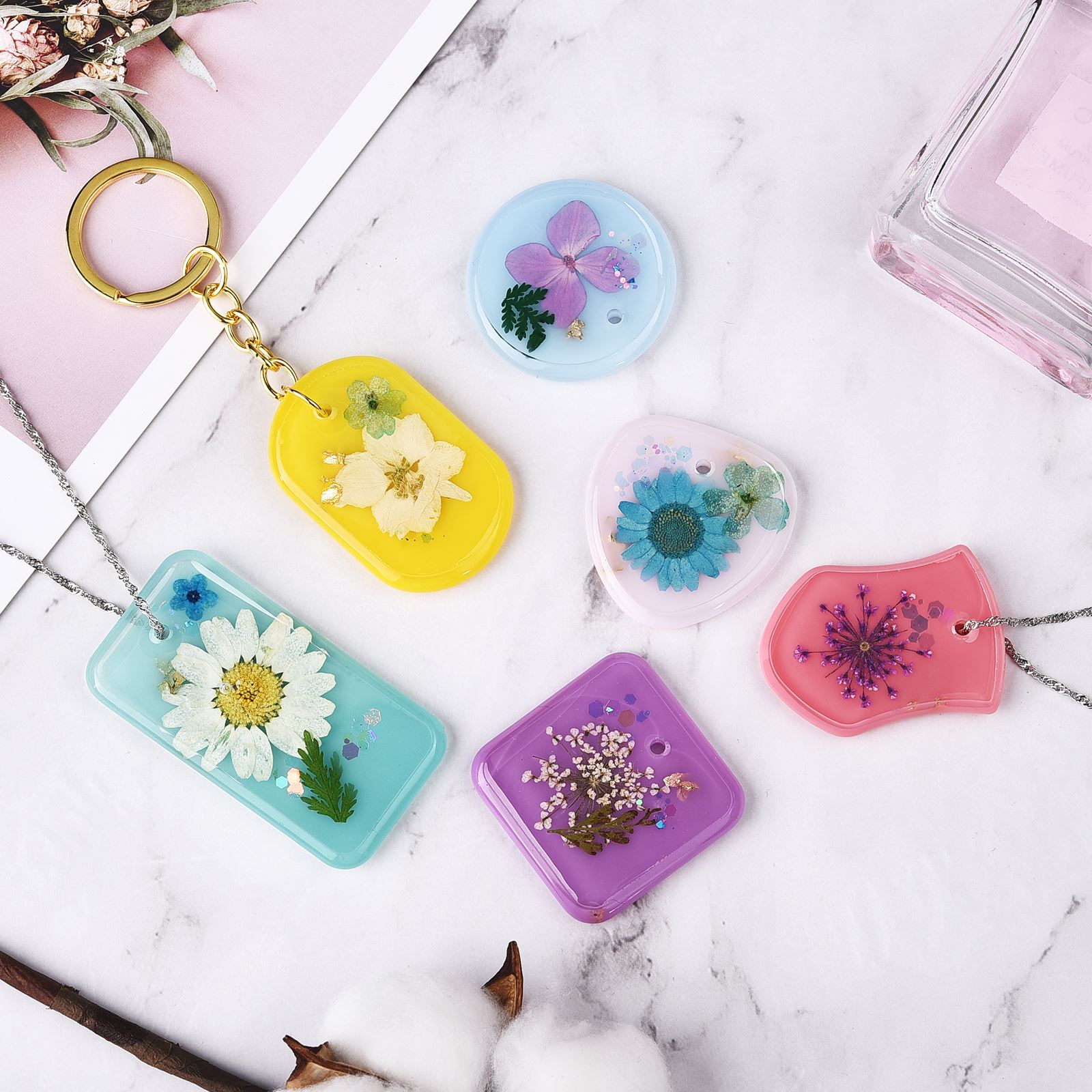 DIY keychain-ペンダント,シリコンモールド,成形 - Silicone Epoxy Resin Molds Set のレビューと価格