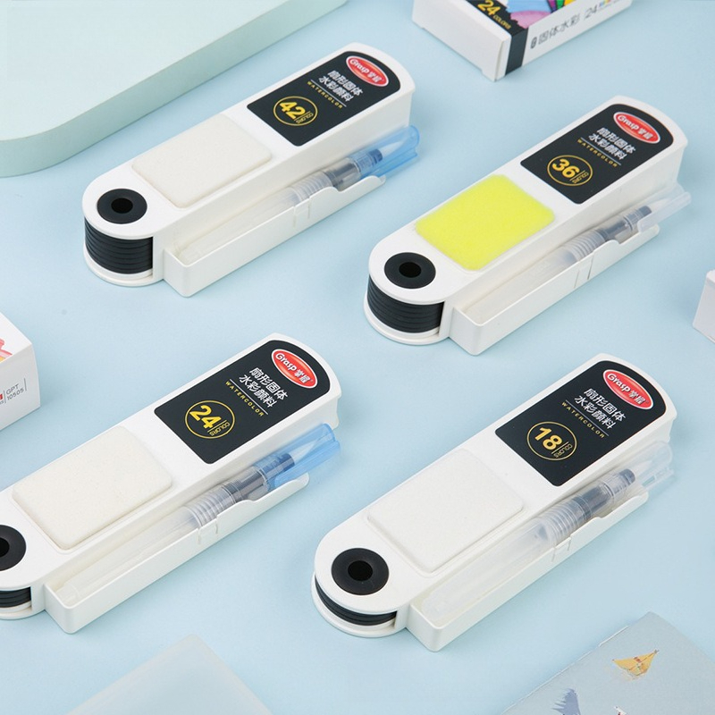 18 色の固形水彩絵の具セットプロフェッショナル折りたたみ水 - Watercolor Paint Set Solid Pigment のレビューと価格