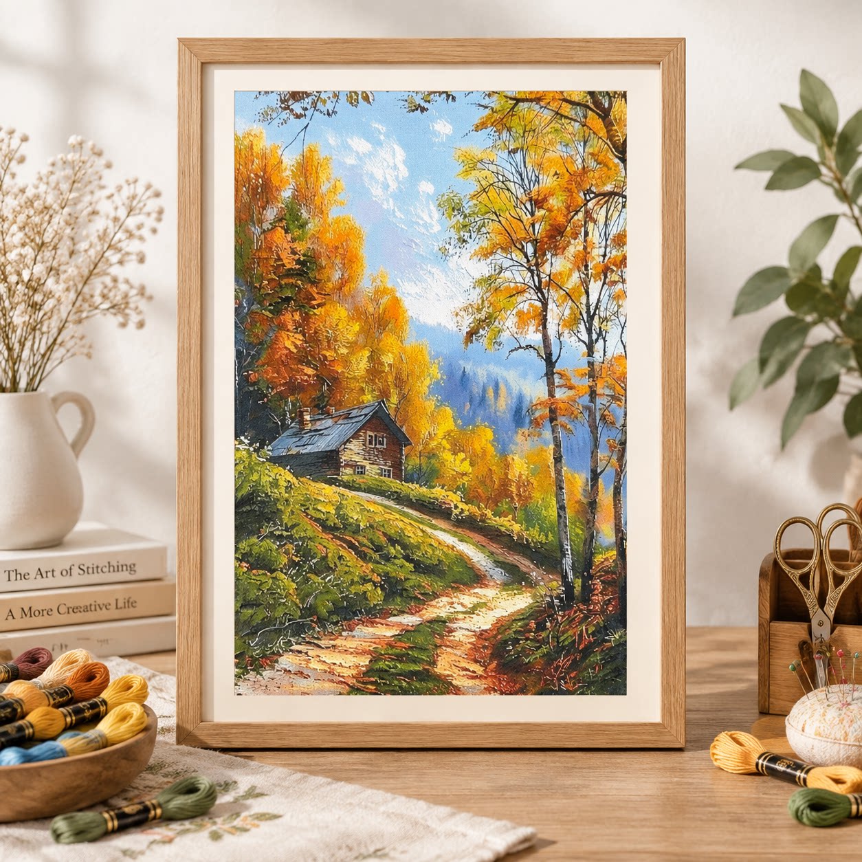 [ZZ9250-秋の森の小屋] 初心者向けDIYクロスステッ - Cross Stitch Stamped Kits Beginners のレビューと価格