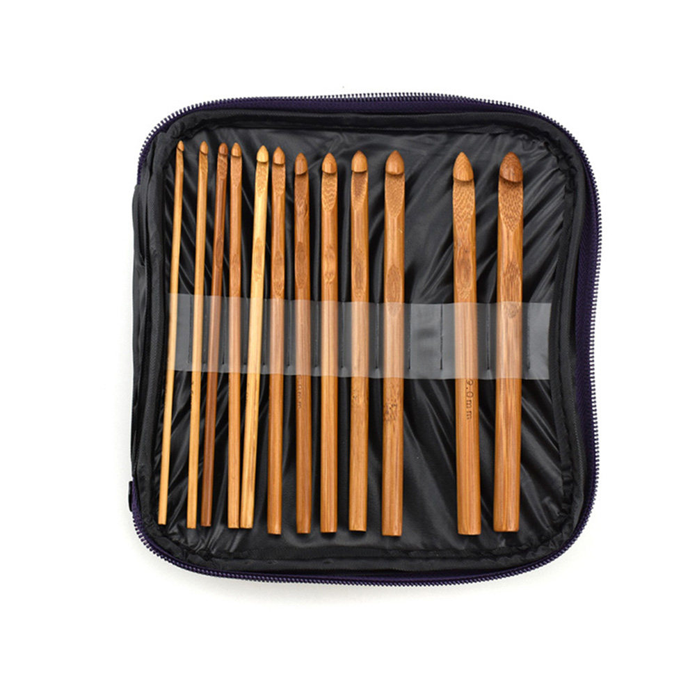 1セットの竹製かぎ針セット。滑り止め加工を施した人間工学に基 - Wooden Crochet Hooks Ergonomic Handle のレビューと価格