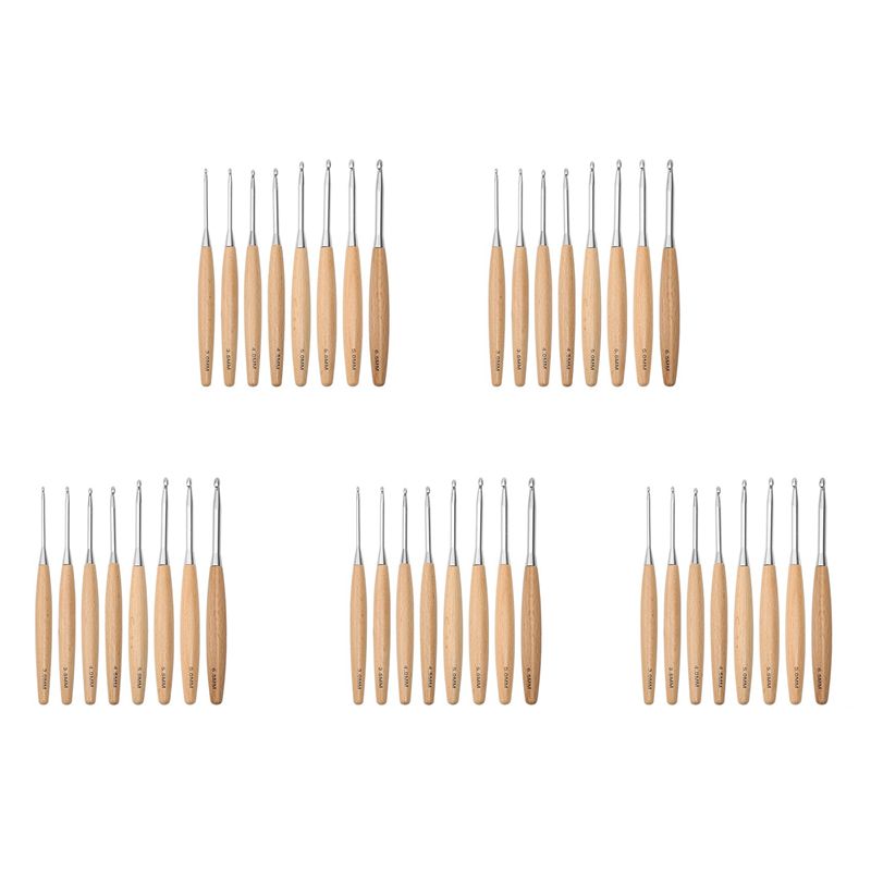 M12K 木製かぎ針 40本セット、3.0mm～6.5mm、 - Wooden Crochet Hooks Ergonomic Handle のレビューと価格