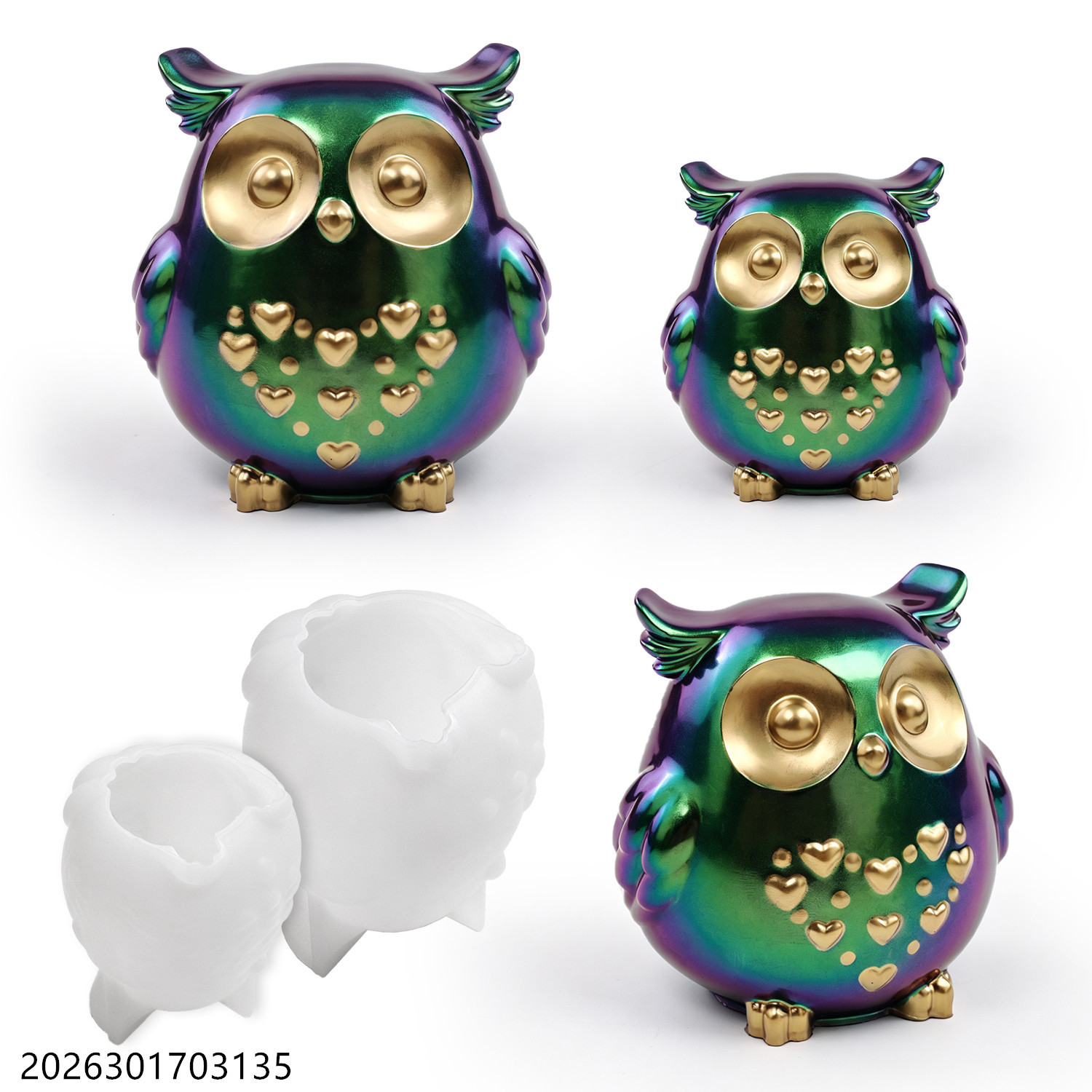 フクロウシリコンモールド 3D鳥型セット DIYエポキシ樹脂 - Silicone Epoxy Resin Molds Set のレビューと価格