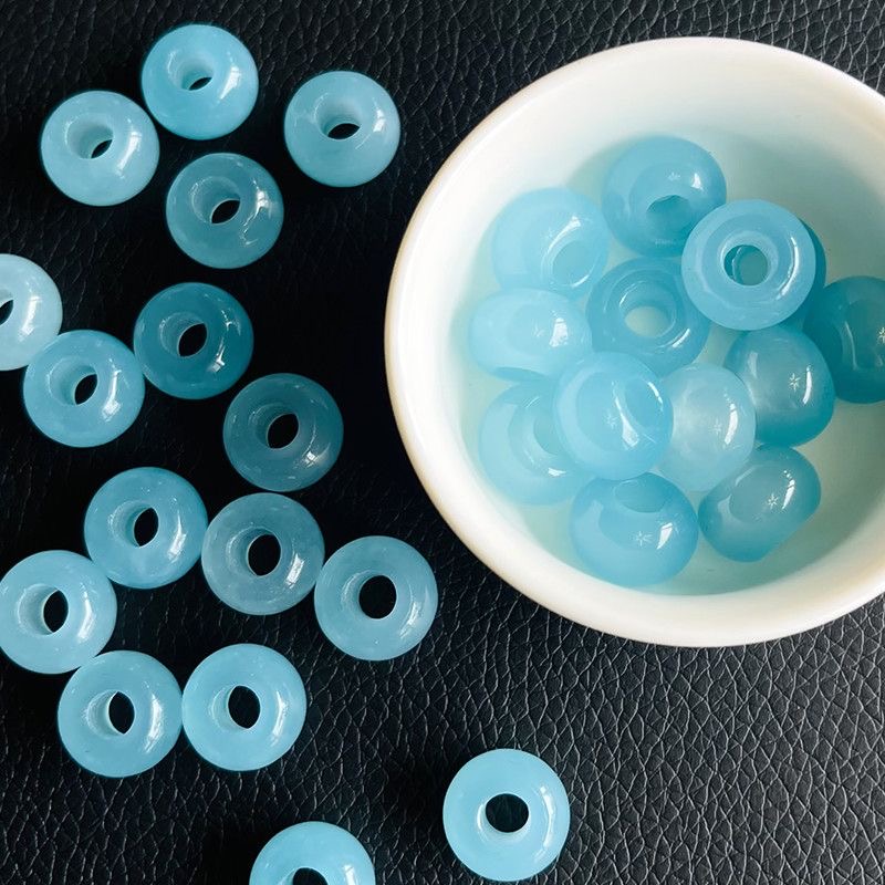 10個入り 天然の海藍色の宝石ビーズ 大穴タイプ DIYブレ - Beading のレビューと価格